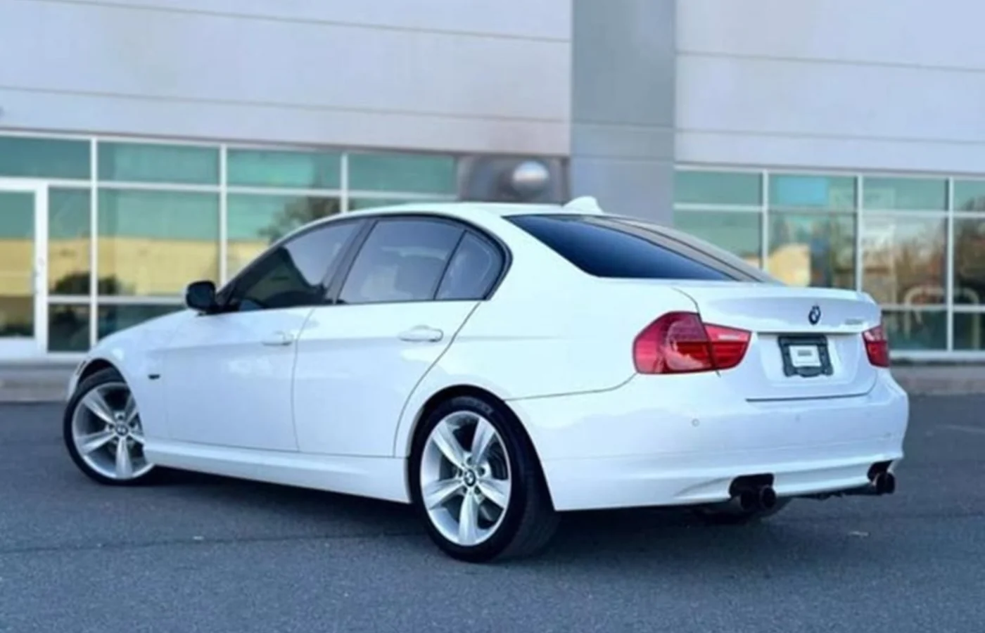 White BMW photographed outdoors